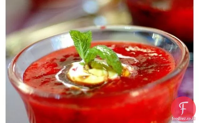 Zuppa di Fragole con Menta e Balsamico