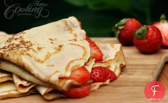 Crepes fatte in casa con Fragole