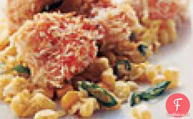 Croccanti gamberetti Chipotle con mais e scalogno