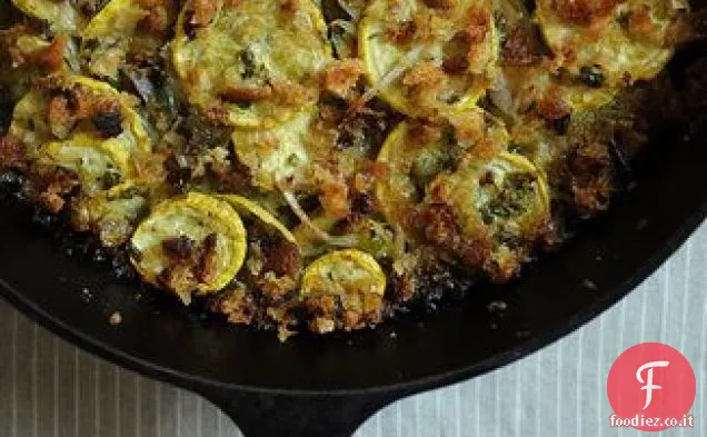 Gratin di Zucca estiva con Salsa Verde e Gruyere