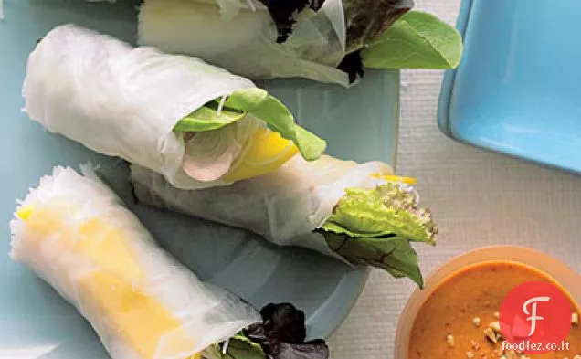 Involtini primavera freschi con carne di maiale, Mango e Mesclun