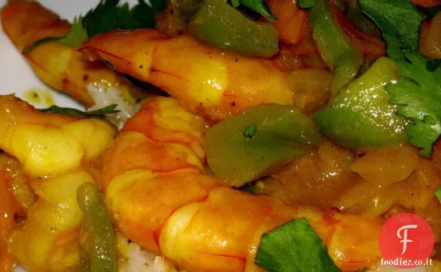 Cene semplici: Gamberetti al curry con riso integrale