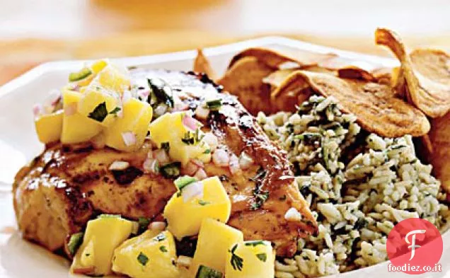 Pollo alla griglia con salsa di mango e ananas