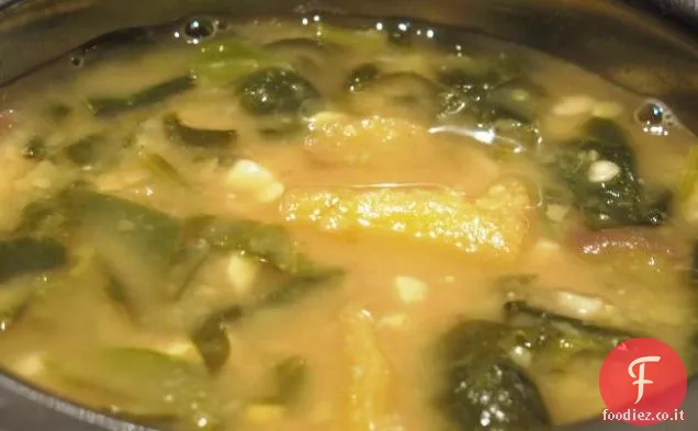 Zuppa di Mango, Spinaci e Lenticchie-Palak Dal Con Mango