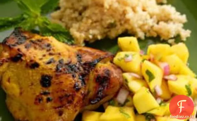 Pollo al curry con insalata di mango