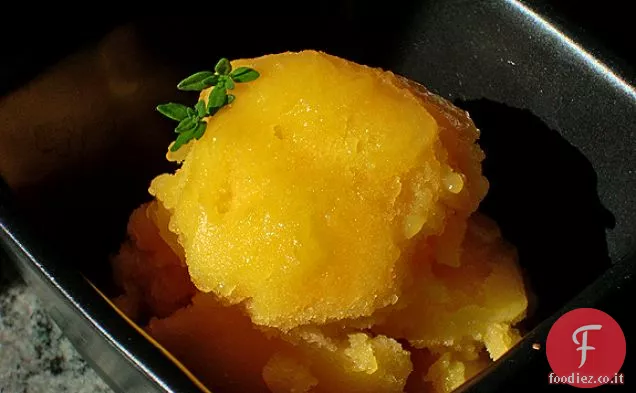 Sorbetto all'acqua di rose di mango