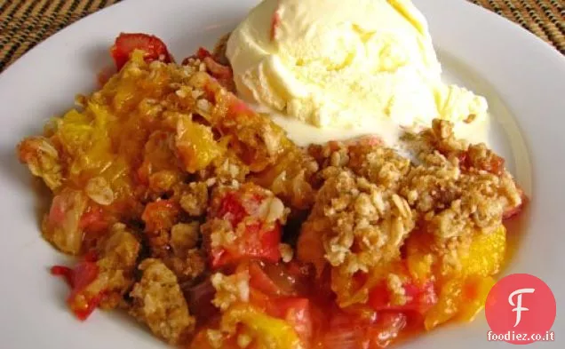 Crumble di mango e rabarbaro