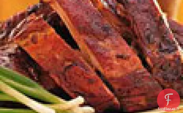 Spareribs al forno lento con marinata di mango e chutney