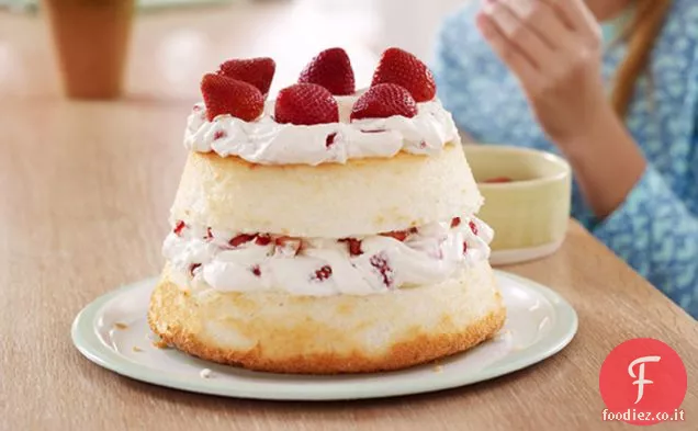Torta di cibo angelo fragola