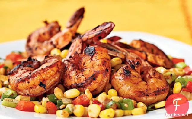 Gamberetti spolverati di tre Cile con gusto di mais veloce