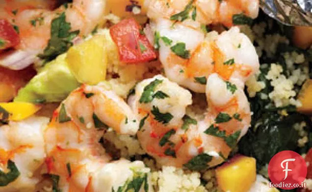 Gamberetti con salsa di avocado e mango