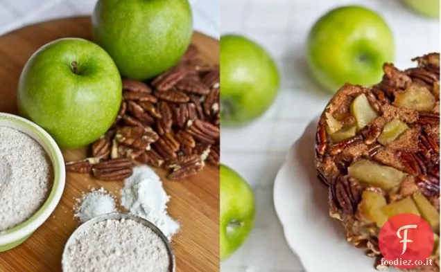 3 Strati a testa in giù Mela Pecan Colazione torta