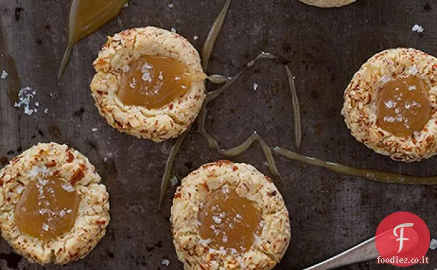 Salato Caramello mandorla Thumbprint biscotti ricetta