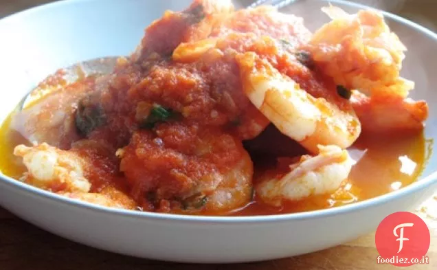 Jumbo Gamberetti in salsa di pomodoro piccante