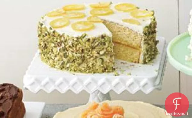 Torta al Limone Giallo Con Limoni Canditi e Pistacchi