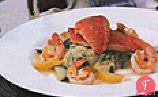 Rouget e gamberetti con salsa al limone