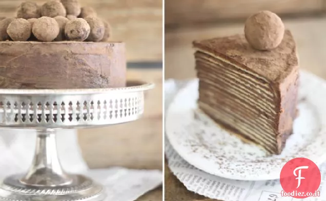 Torta di Crêpe all'Amaretto al Cioccolato