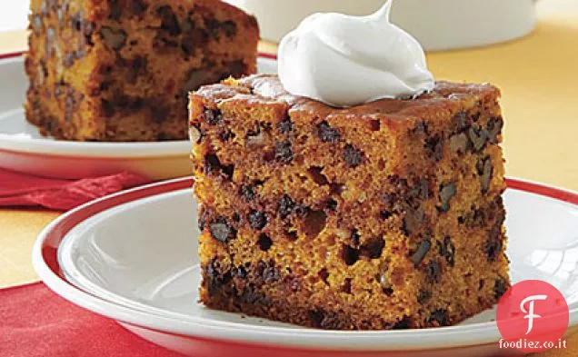 Torta con gocce di zucca e cioccolato