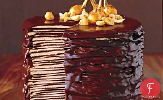 Torta di crepe al cioccolato più scura