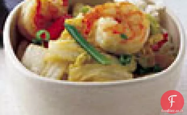 Gamberetti con Napa Cavolo e zenzero