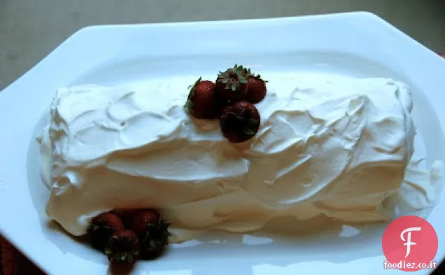 Fragole e crema pan di spagna Rotolo