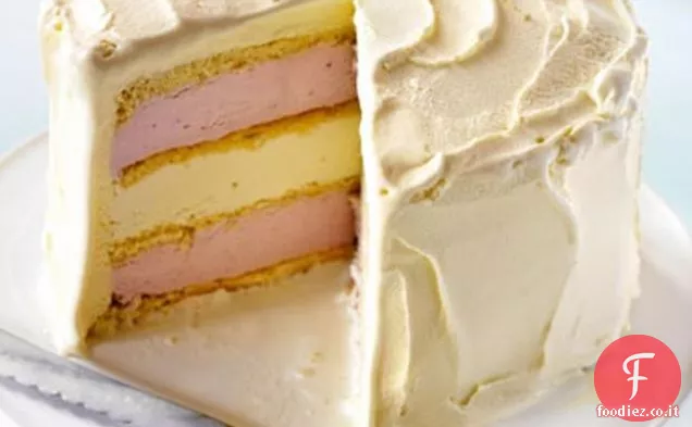 Torta gelato al cioccolato bianco e fragola