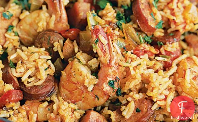 Gamberetti e salsiccia Jambalaya