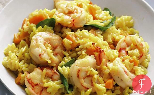 Riso al curry con gamberetti