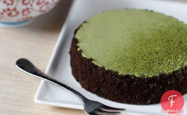 Cheesecake al tè verde e cioccolato