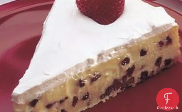 Cheesecake con scaglie di cioccolato alla fragola