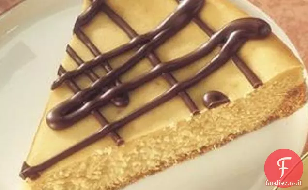 Cheesecake al burro con pioggerellina al cioccolato