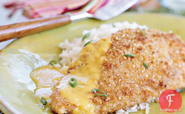 Snapper Yellowtail in crosta di noci con salsa al burro di mango