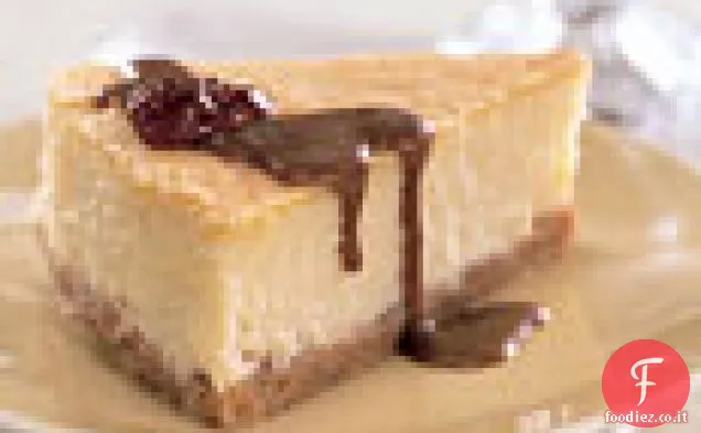 Cheesecake al Mascarpone con Noci Pecan candite e salsa Dulce de Leche