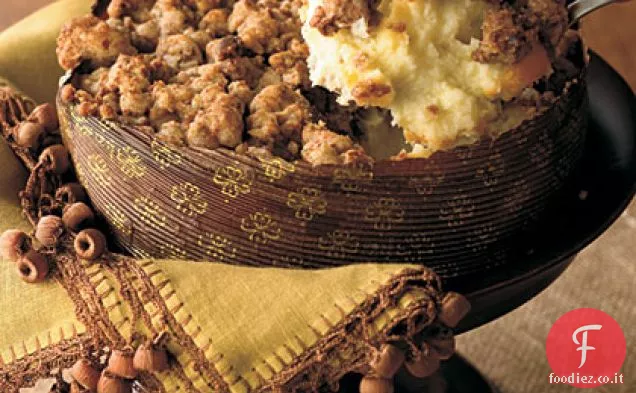 Cheesecake con ripieno di streusel allo zenzero