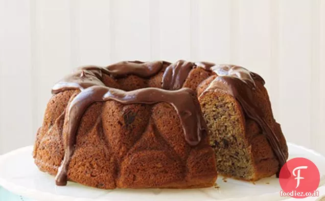Torta con gocce di banana e cioccolato