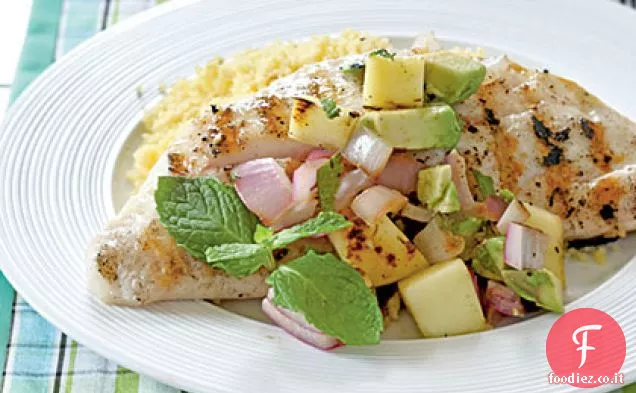 Snapper con salsa di mango alla griglia