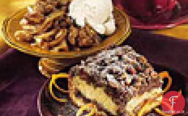 Panna acida-Torta al caffè all'arancia con cioccolato-pecan Streusel