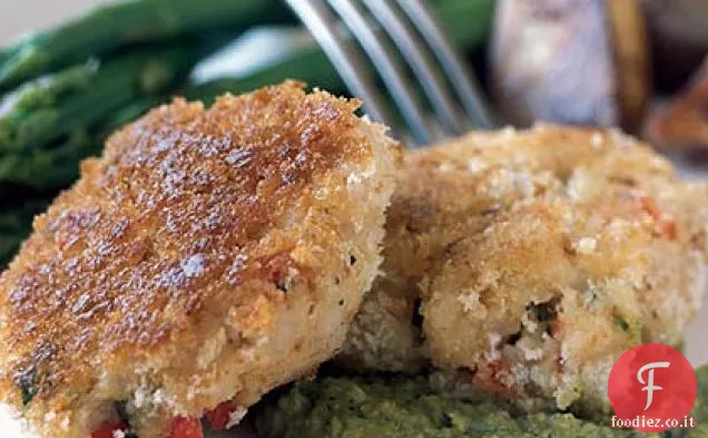 Red Snapper Cakes con salsa di Avocado-Tomatillo