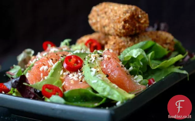 Cocco Mandorla Snapper dita con pompelmo e Avocado Insalata