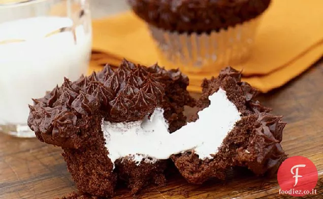 Cupcakes alimentari del diavolo con ripieno di Marshmallow
