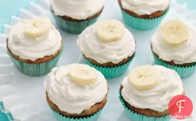 Cupcakes alla banana con glassa al miele e cannella
