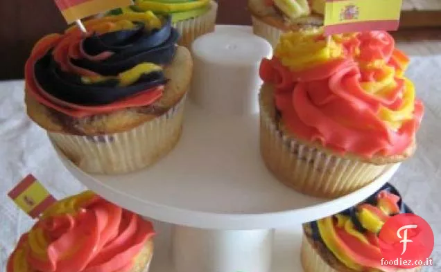 Cupcakes alla vaniglia con turbinio di nutella