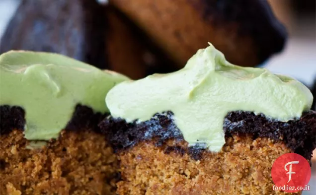 Brownie Cupcakes zucca con Avocado Banana Glassa (glutine-f