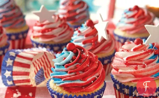 Rosso, bianco e blu Cupcakes
