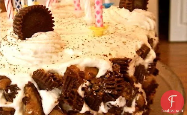 Reese's Peanut Butter Brownie Ice Cream Cake