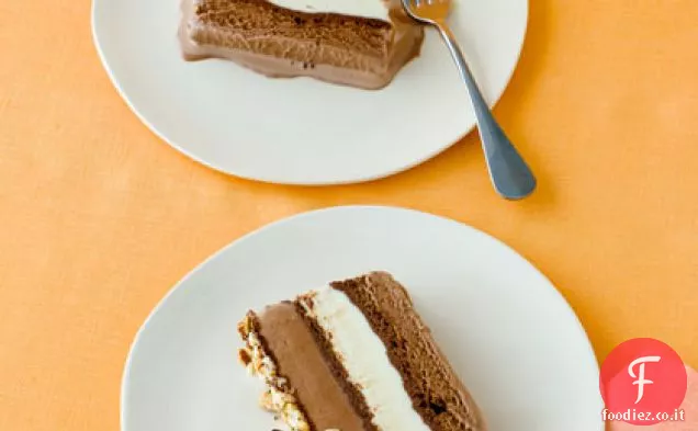 Torta gelato al cioccolato, nocciola e vaniglia