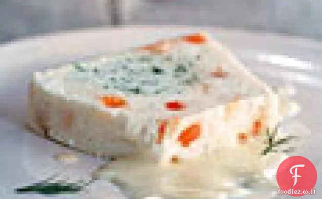 Terrina di pesce bianco con uova di salmone e aneto