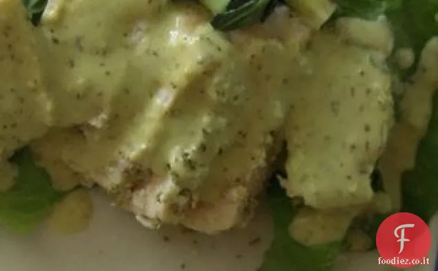 Pesce spada CALDO con salsa di crema di avocado al cocco FRESCO