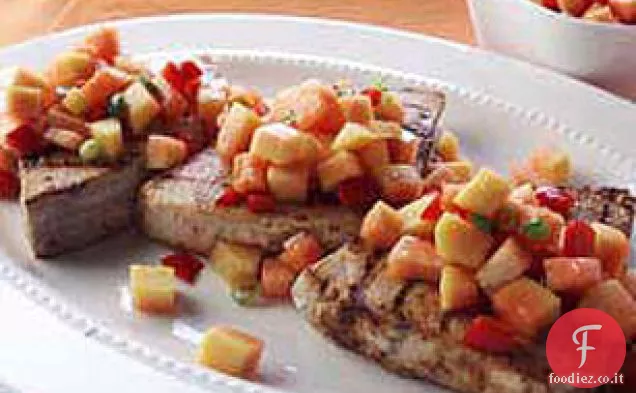 Pesce spada alla griglia con salsa di Papaya