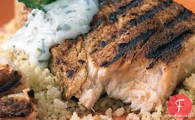 Pesce spada marocchino con salsa di cappero e yogurt